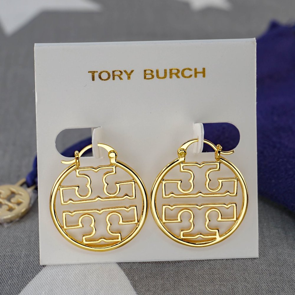 SALE: Tory Burch Miller Wire Hoop Earrings (Brand New)